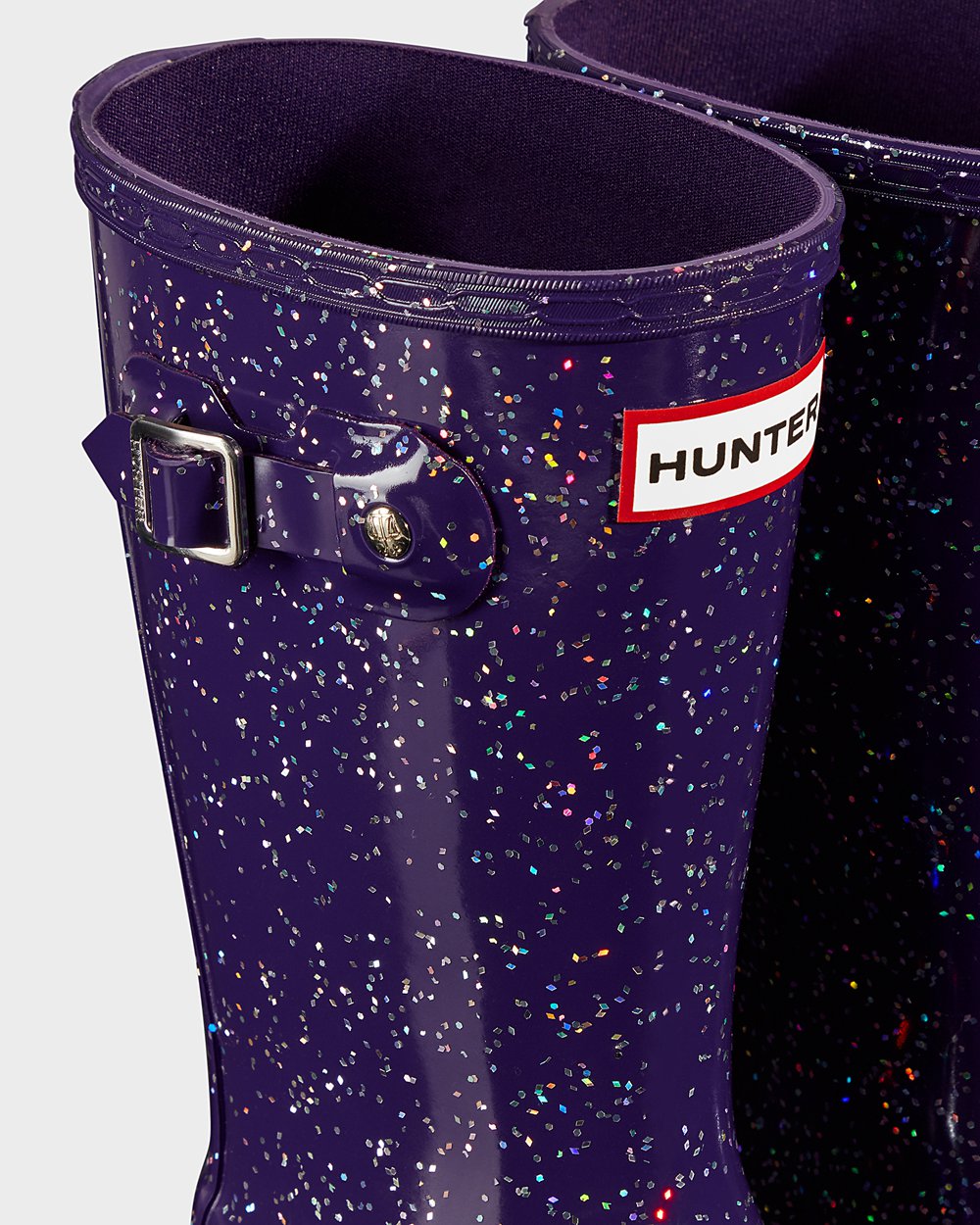 Botas De Agua Hunter Niños Original Big Giant Glitter - Azules Moradas - Argentina 2587XNFVP